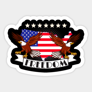 Freedom USA America Eagle Patriotic Flag Sticker